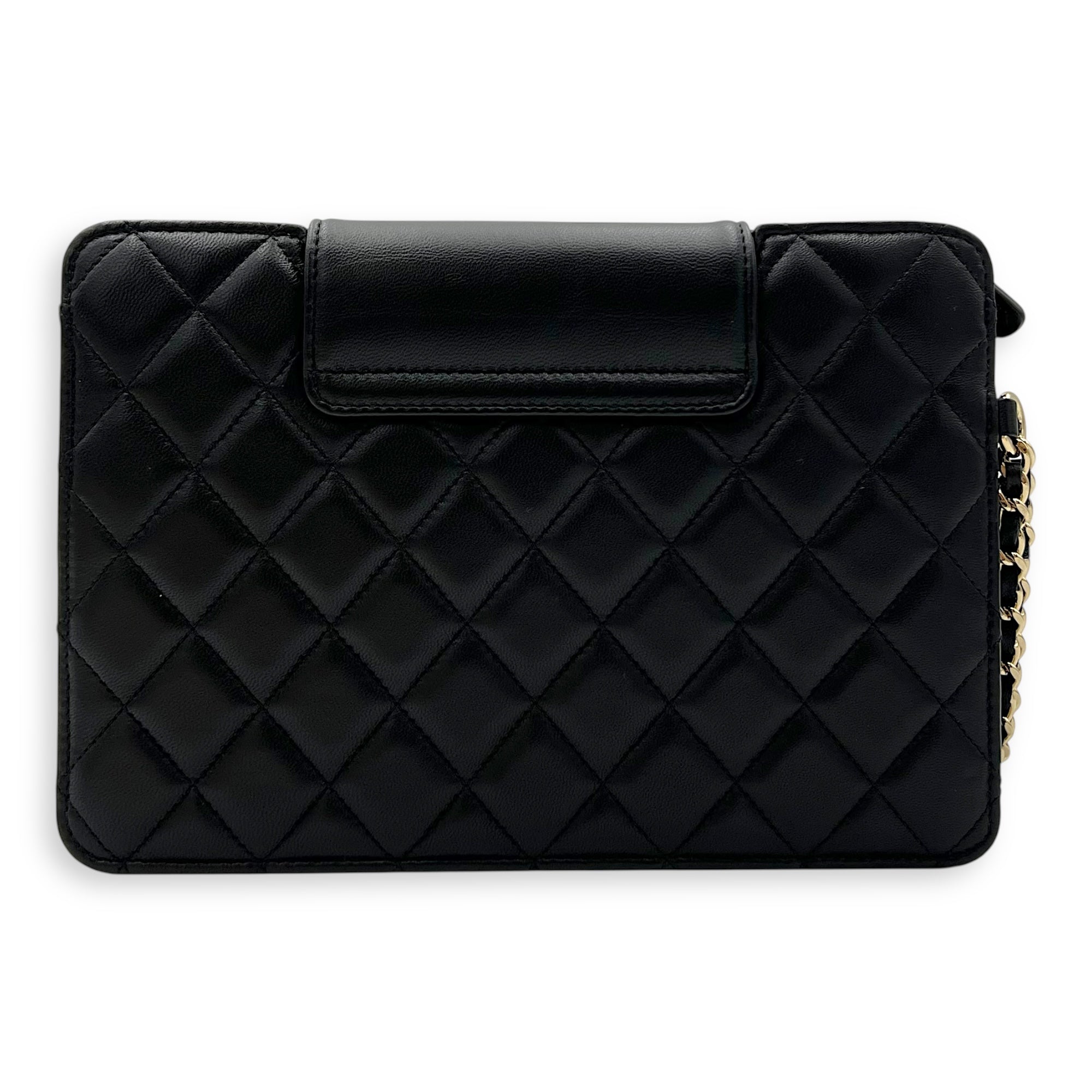 Chanel CC Clutch Black in Lambskin, Gold hardware_2