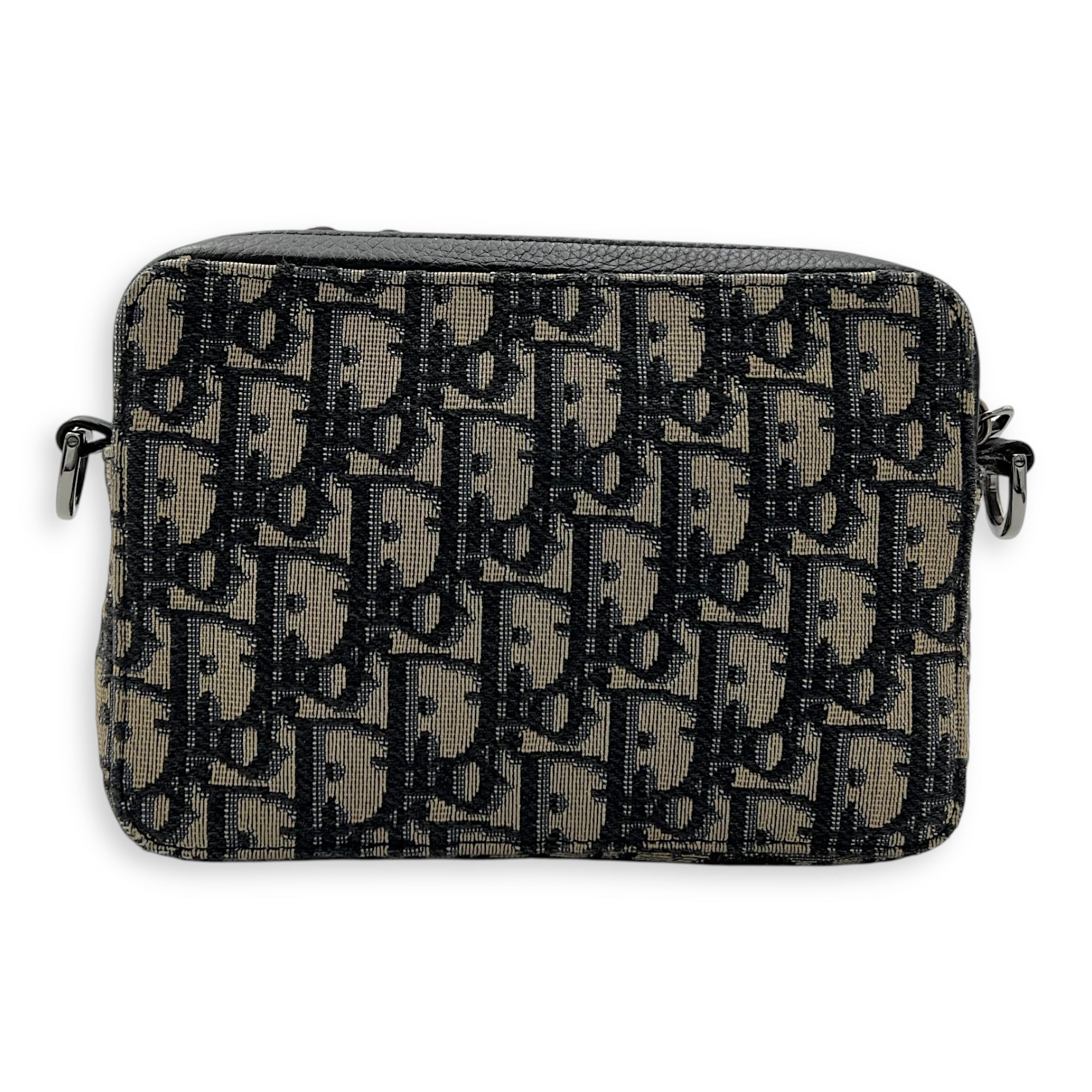 Christian Dior Zipped Pouch Oblique Blue Crossbody Bag in Jacquard, Silver hardware_2