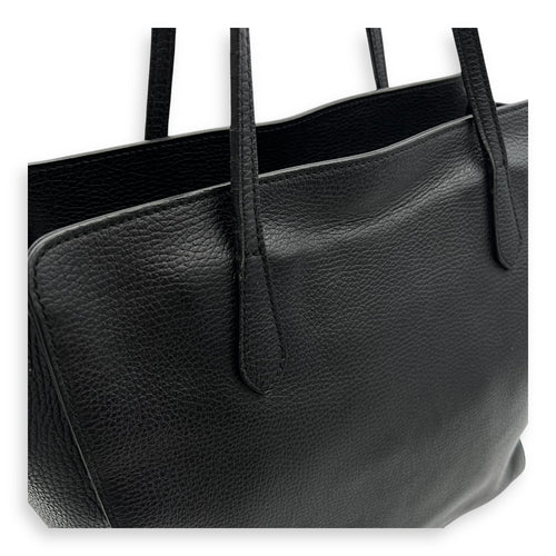 Gucci Interlocking G Tote Bag Black in Calfskin, Gold hardware_14