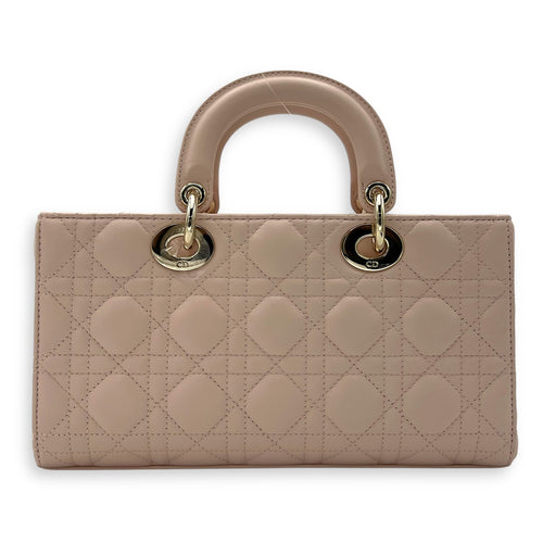 Christian Dior Lady D-Joy Top Handle Bag Medium Pink in Lambskin, Gold hardware_2