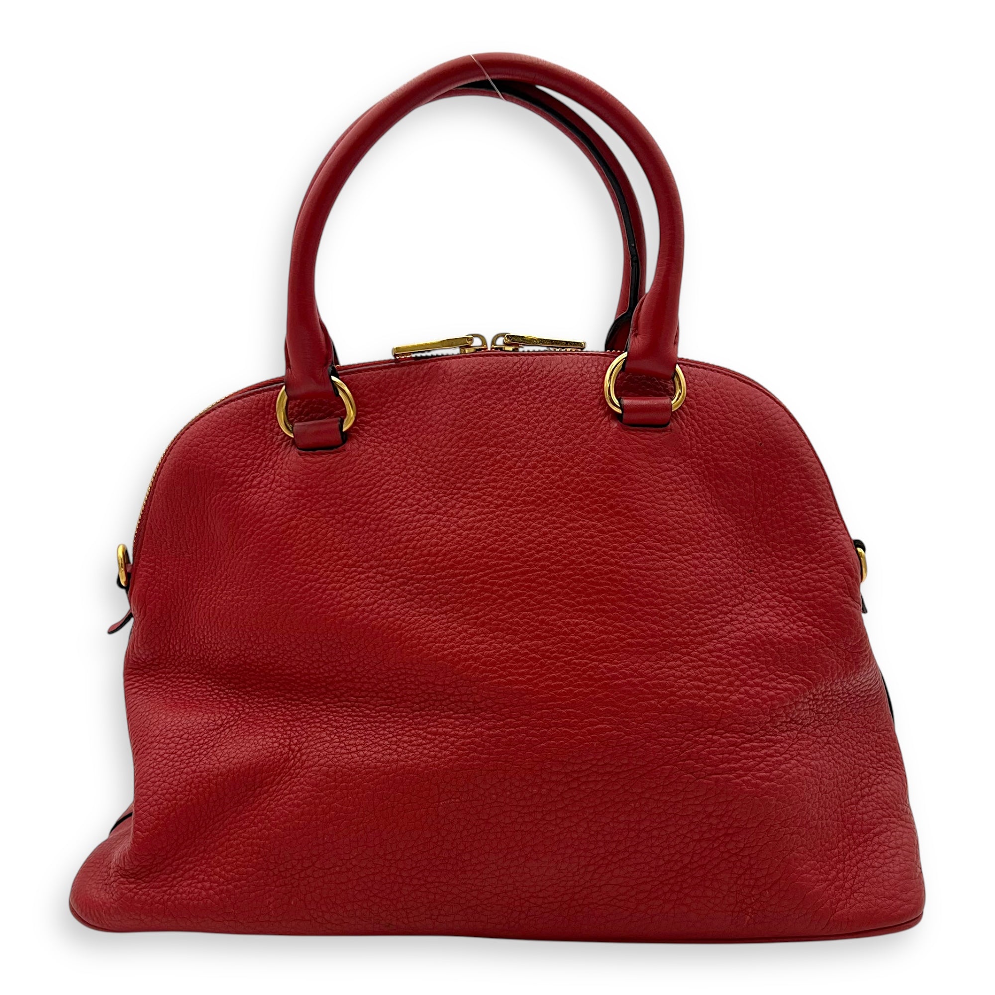 Prada Vitello Daino Medium Red Crossbody Bag in Calfskin, Gold hardware_2