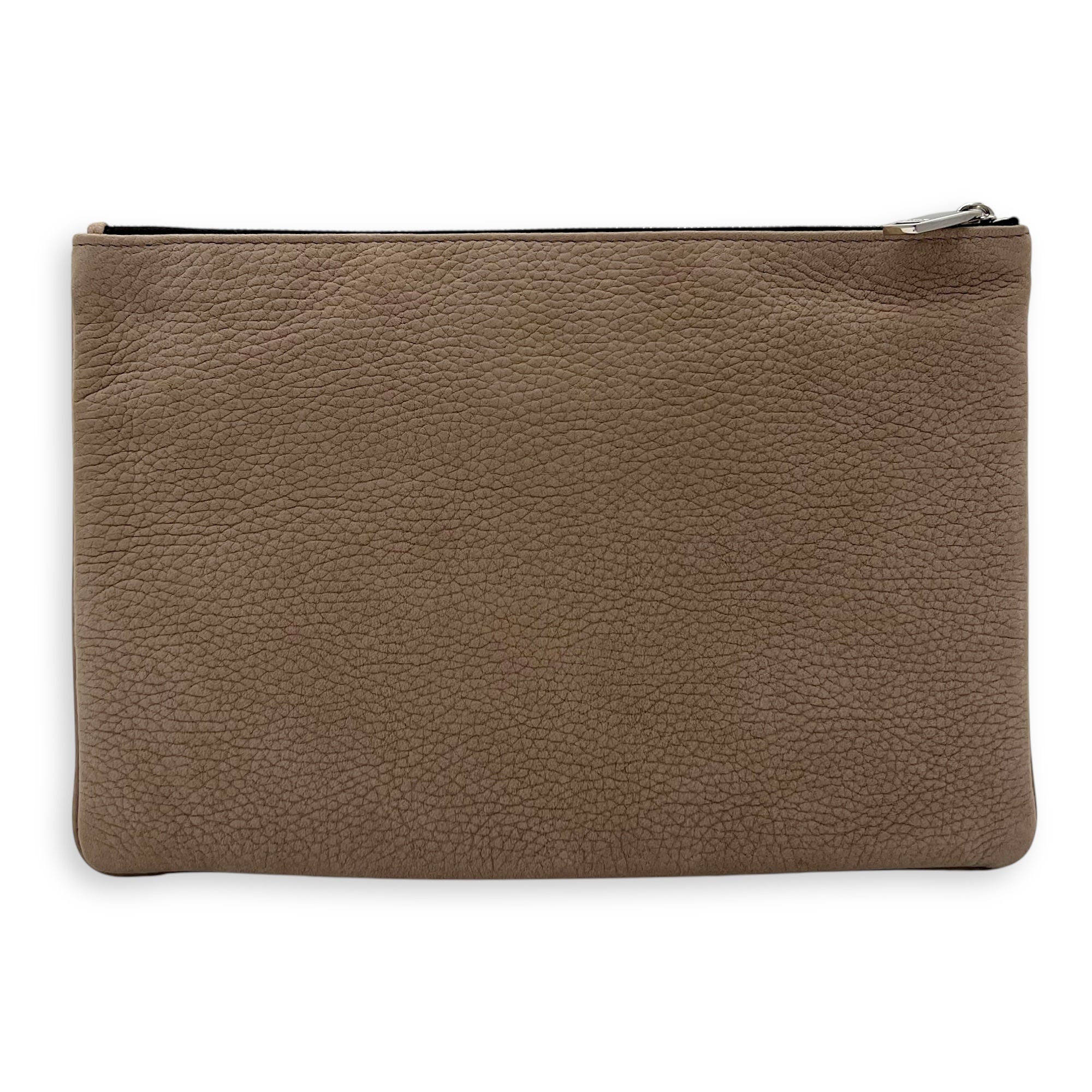Christian Dior Clutch  Clutch Small Brown in Calfskin, Silver hardware_2