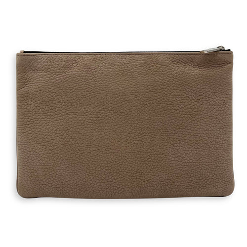 Christian Dior Clutch  Clutch Small Brown in Calfskin, Silver hardware_2
