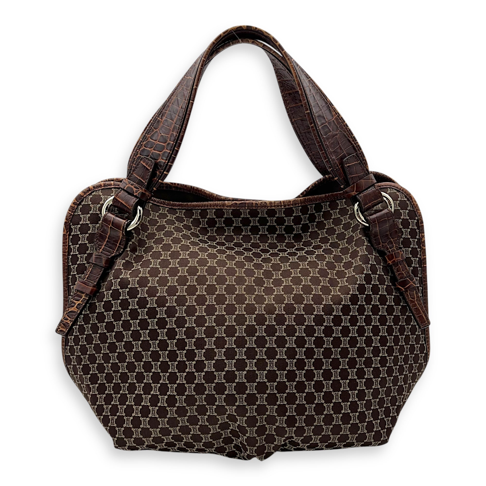 Celine Bittersweet Brown Tote Bag in Canvas, Gold hardware_2