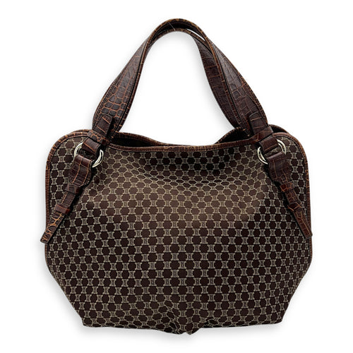 Celine Bittersweet Brown Tote Bag in Canvas, Gold hardware_2