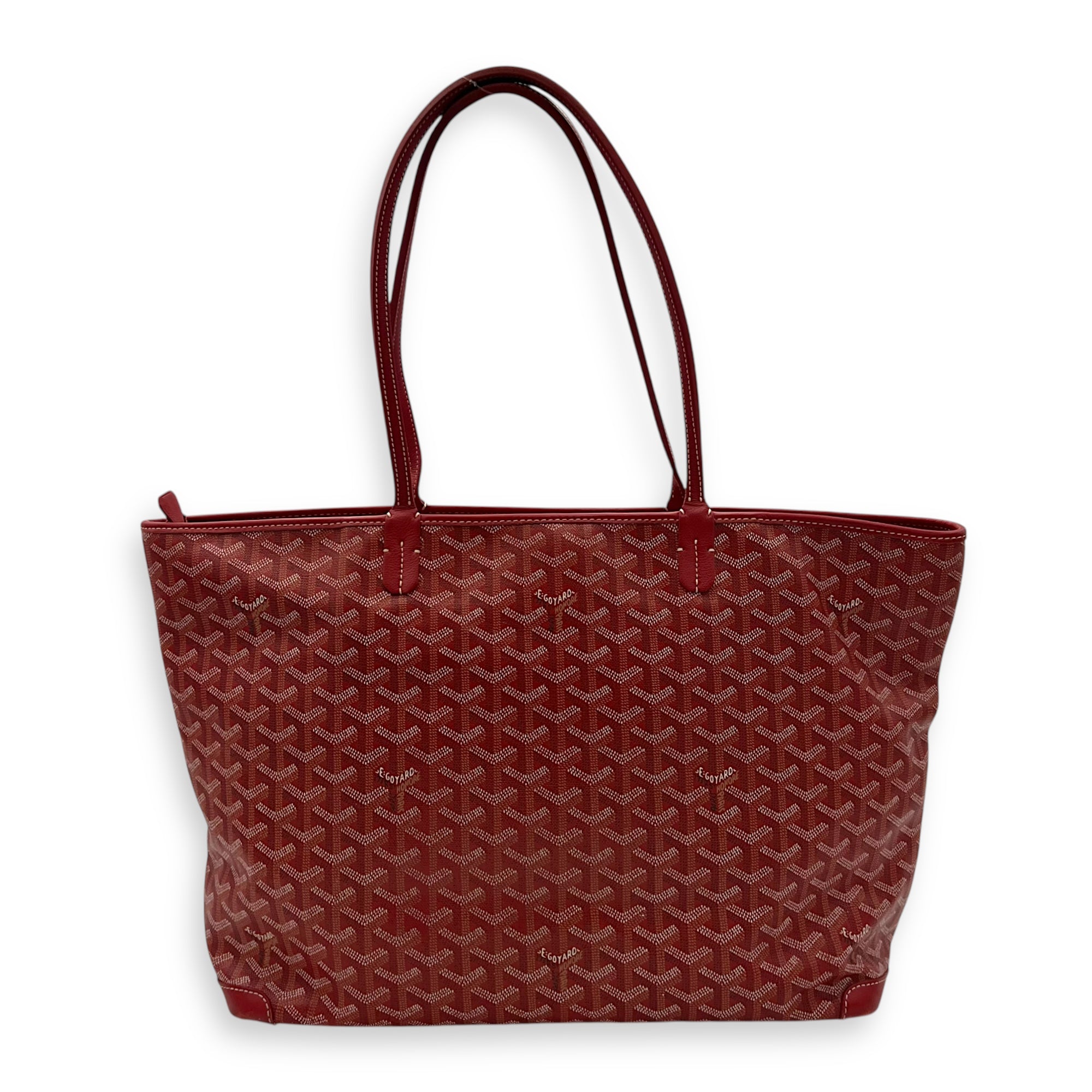 Goyard Artois MM Red Tote Bag in Coated Canvas, Silver hardware_2