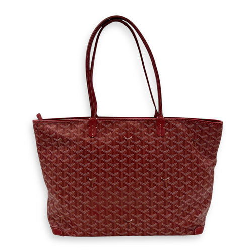 Goyard Artois MM Red Tote Bag in Coated Canvas, Silver hardware_2
