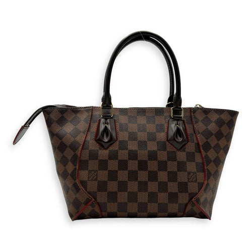 Louis Vuitton Caissa Top Handle Bag Brown in Coated Canvas, Gold hardware_2