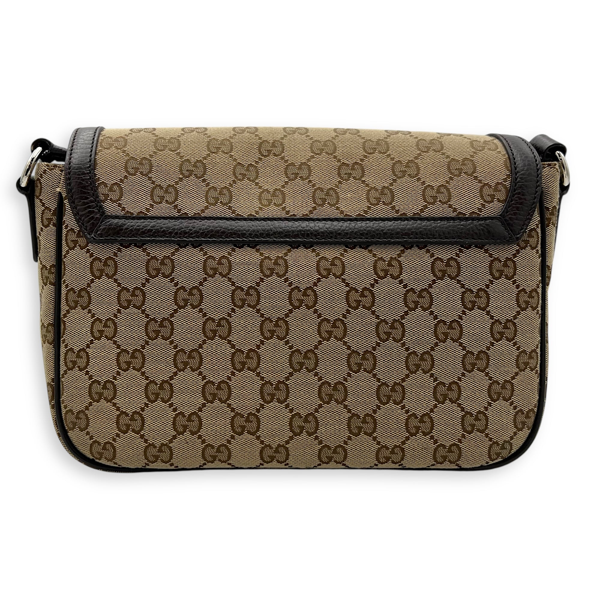 Gucci GG Supreme Small Brown Messenger in Canvas, Silver hardware_2