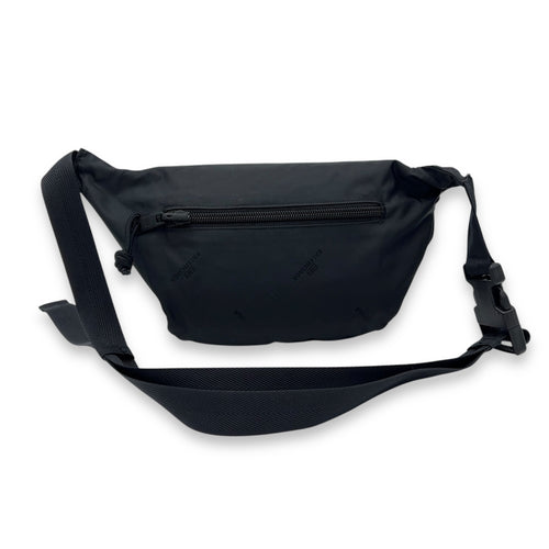 Balenciaga Logo Belt Bag Black in Canvas, Silver hardware_2