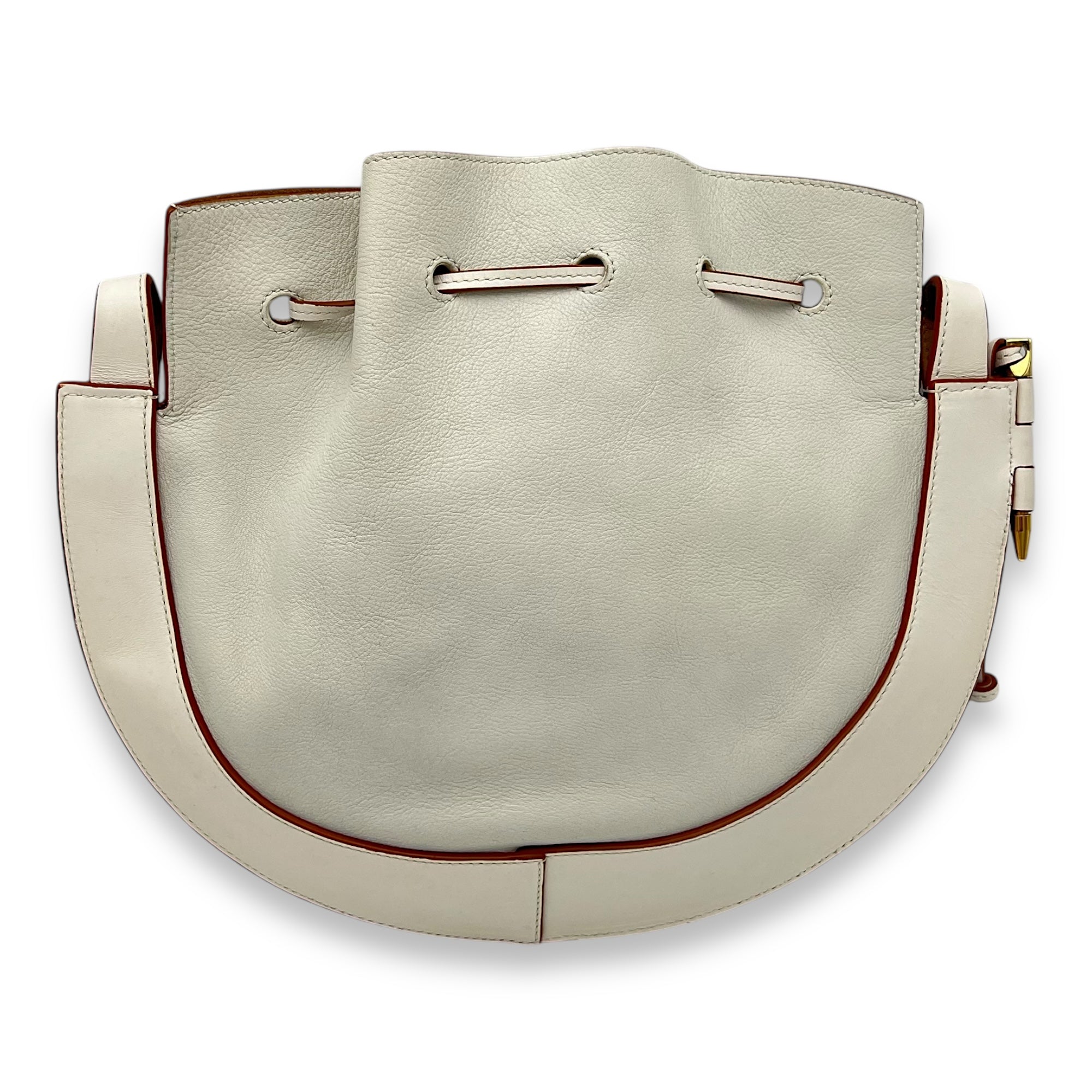 Loewe Horseshoe Crossbody Bag White in Calfskin, Gold hardware_2