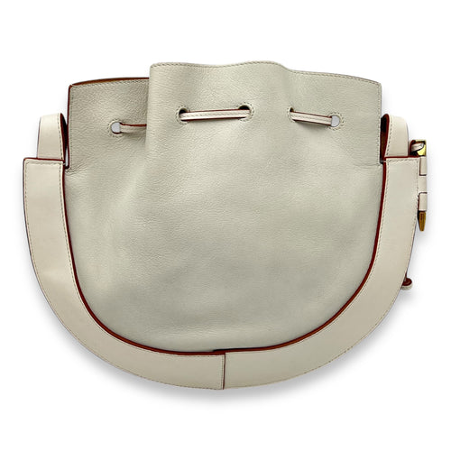Loewe Horseshoe Crossbody Bag White in Calfskin, Gold hardware_2