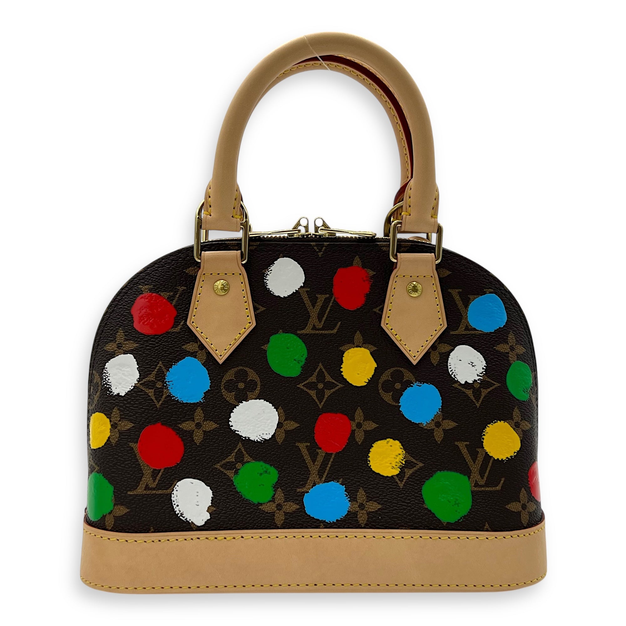 Louis Vuitton Alma BB Brown Top Handle Bag in Monogram Coated Canvas, Gold hardware_2