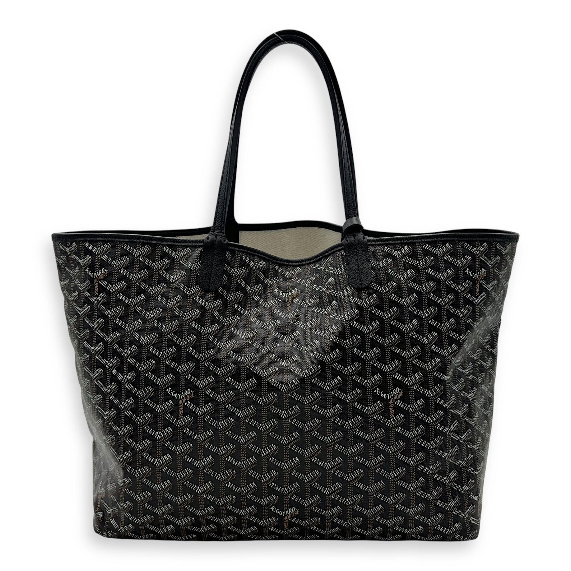 Goyard Saint Louis Tote Bag PM Black in Coated Canvas, Silver hardware_2