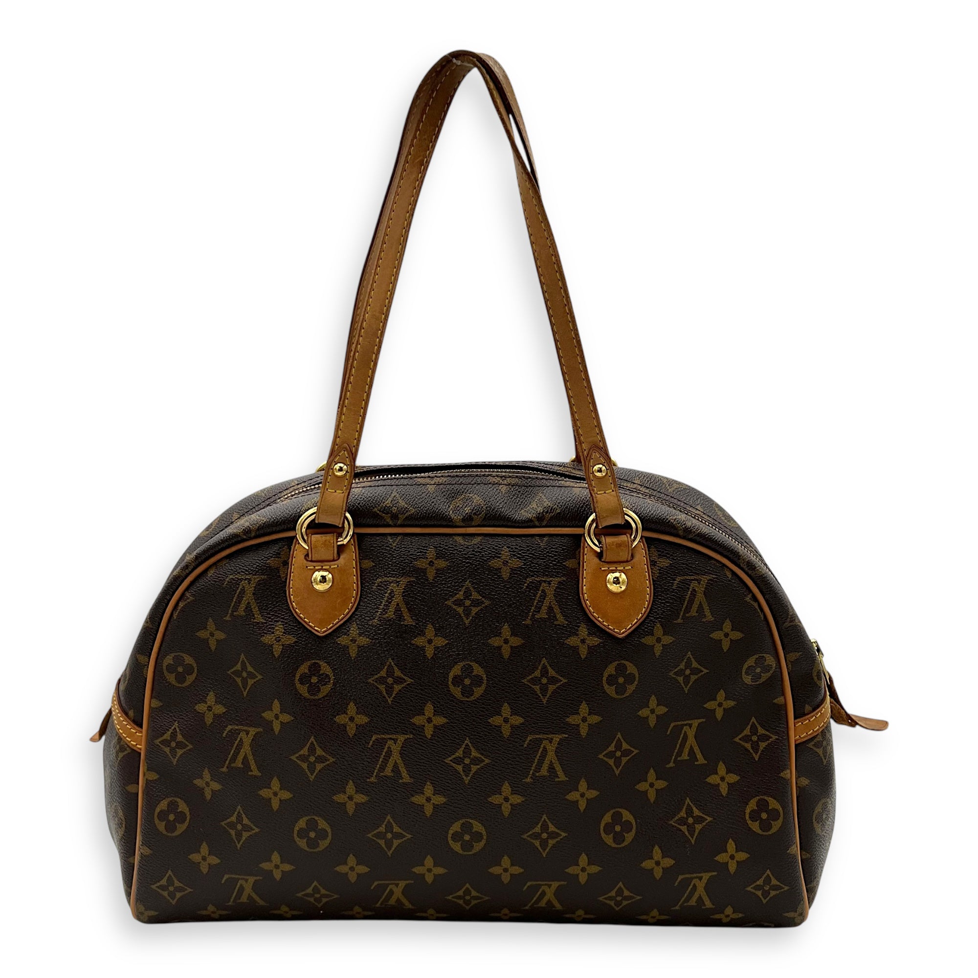 Louis Vuitton Montorgueil Shoulder Bag Brown in Monogram Coated Canvas, Gold hardware_2