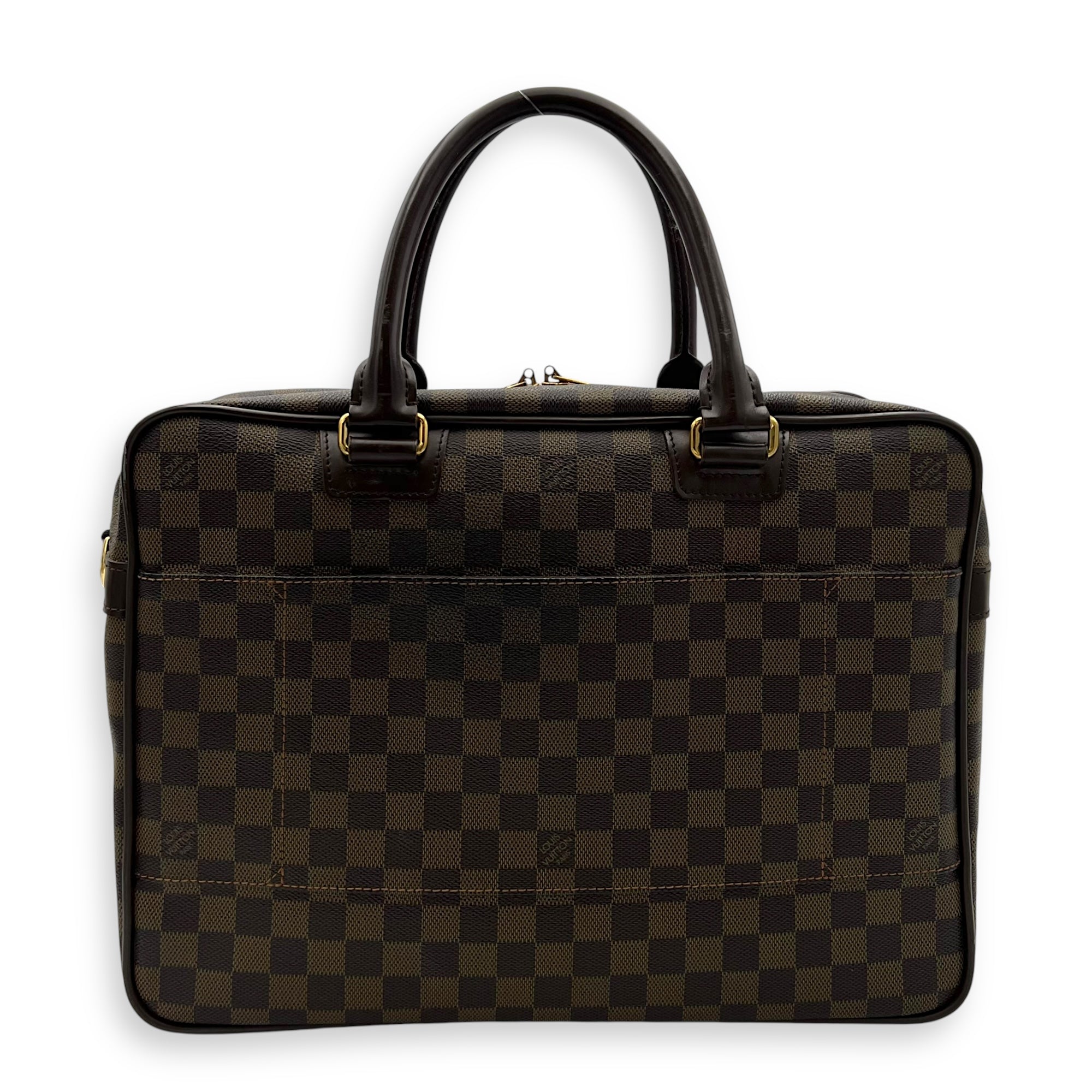 Louis Vuitton ICare Top Handle Bag Brown in Coated Canvas, Gold hardware_2