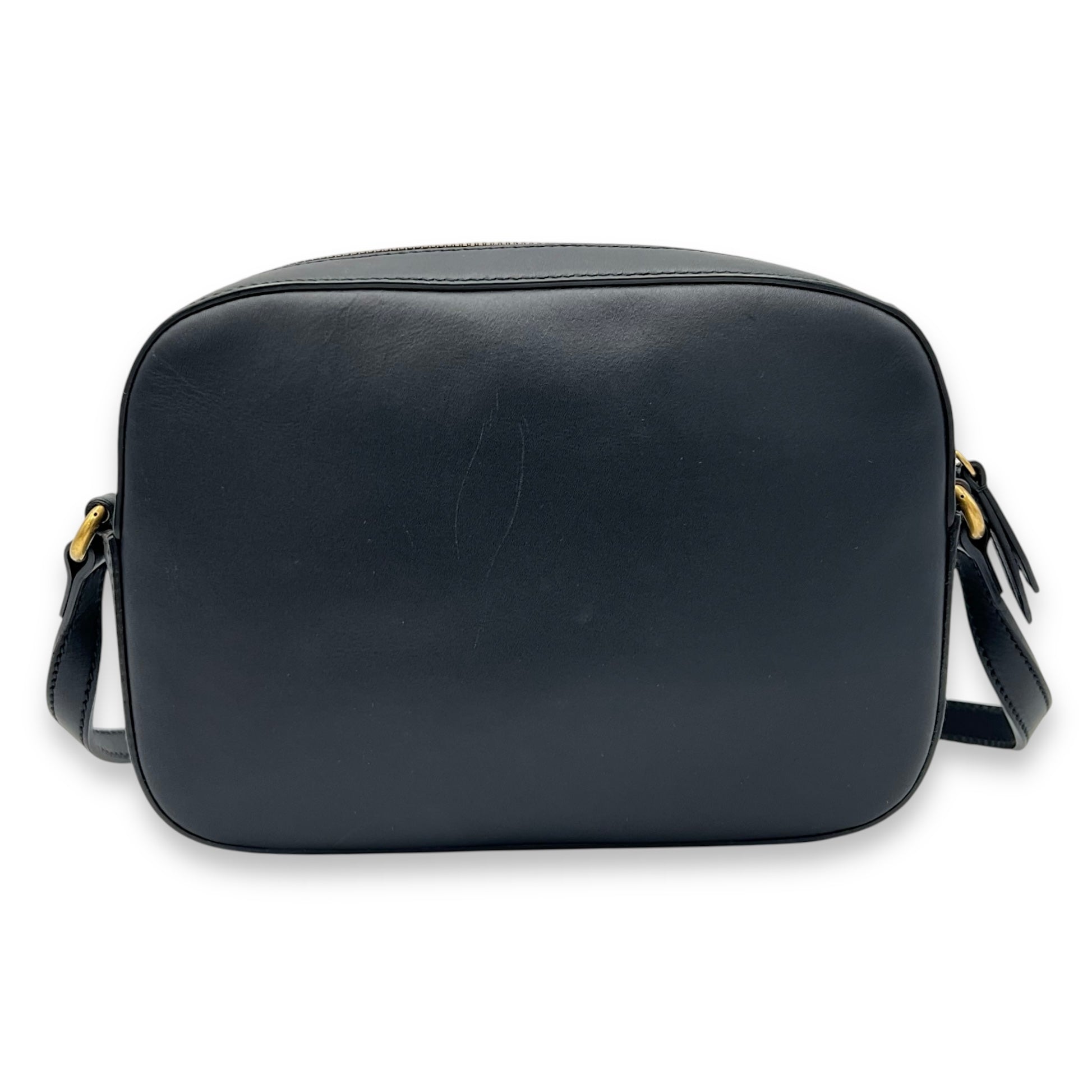 Gucci Bee Crossbody Bag Black in Calfskin, Gold hardware_2