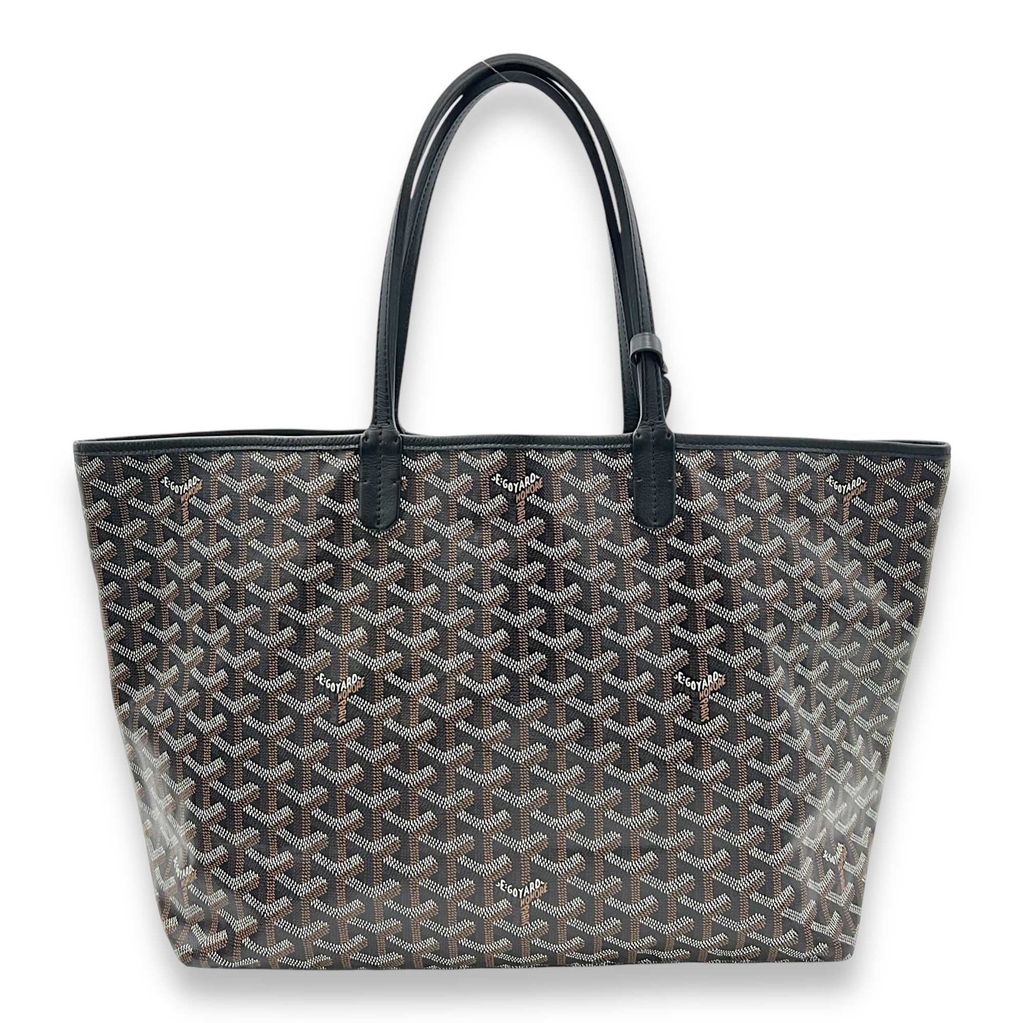Goyard Saint Louis Tote Bag PM Black in Coated Canvas, Silver hardware_2