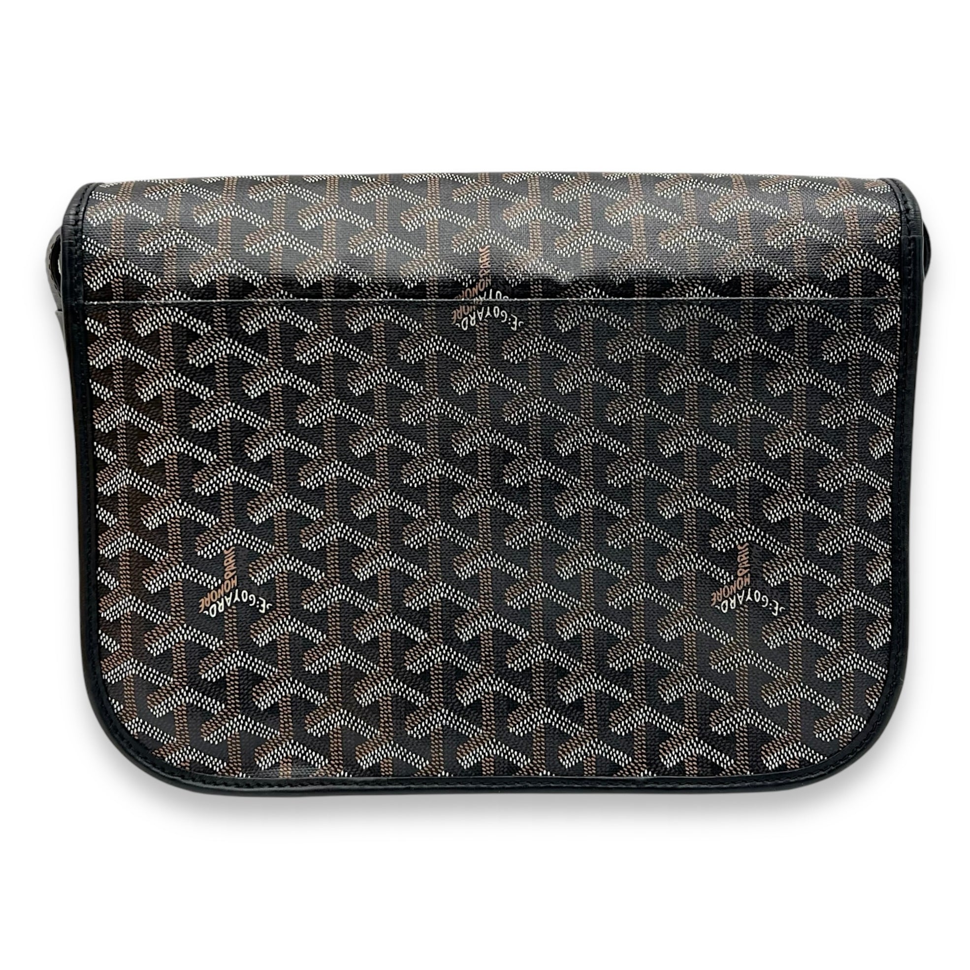 Goyard Belvedere Messenger MM Black in Coated Canvas, Silver hardware_2