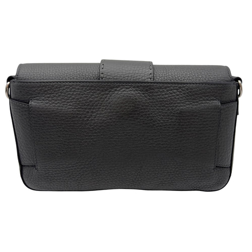 Fendi Baguette Crossbody Bag Small Grey in Calfskin, Silver hardware_2