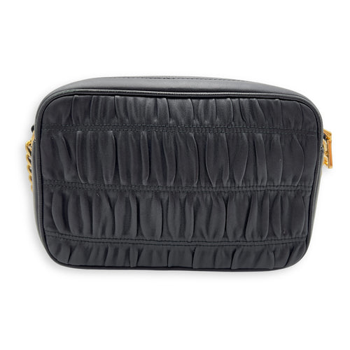 Prada Gaufre Camera Black Crossbody Bag in Lambskin, Gold hardware_2