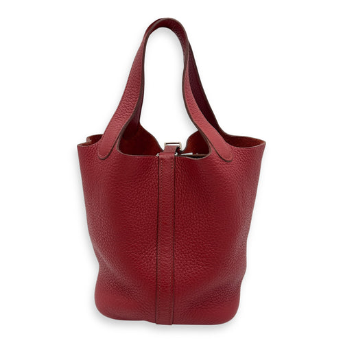 Hermès Picotin 18 Rouge Garance Top Handle Bag in Clemence, Palladium hardware_2