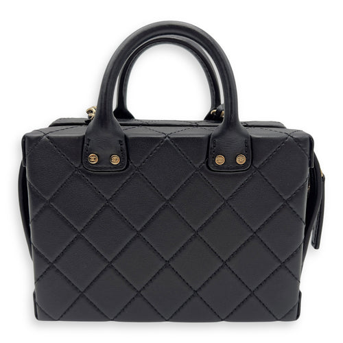 Chanel CC Black Top Handle Bag in Calfskin, Gold hardware_2
