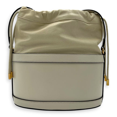 Gucci Horsebit 1955 White Bucket Bag in Calfskin, Gold hardware_2