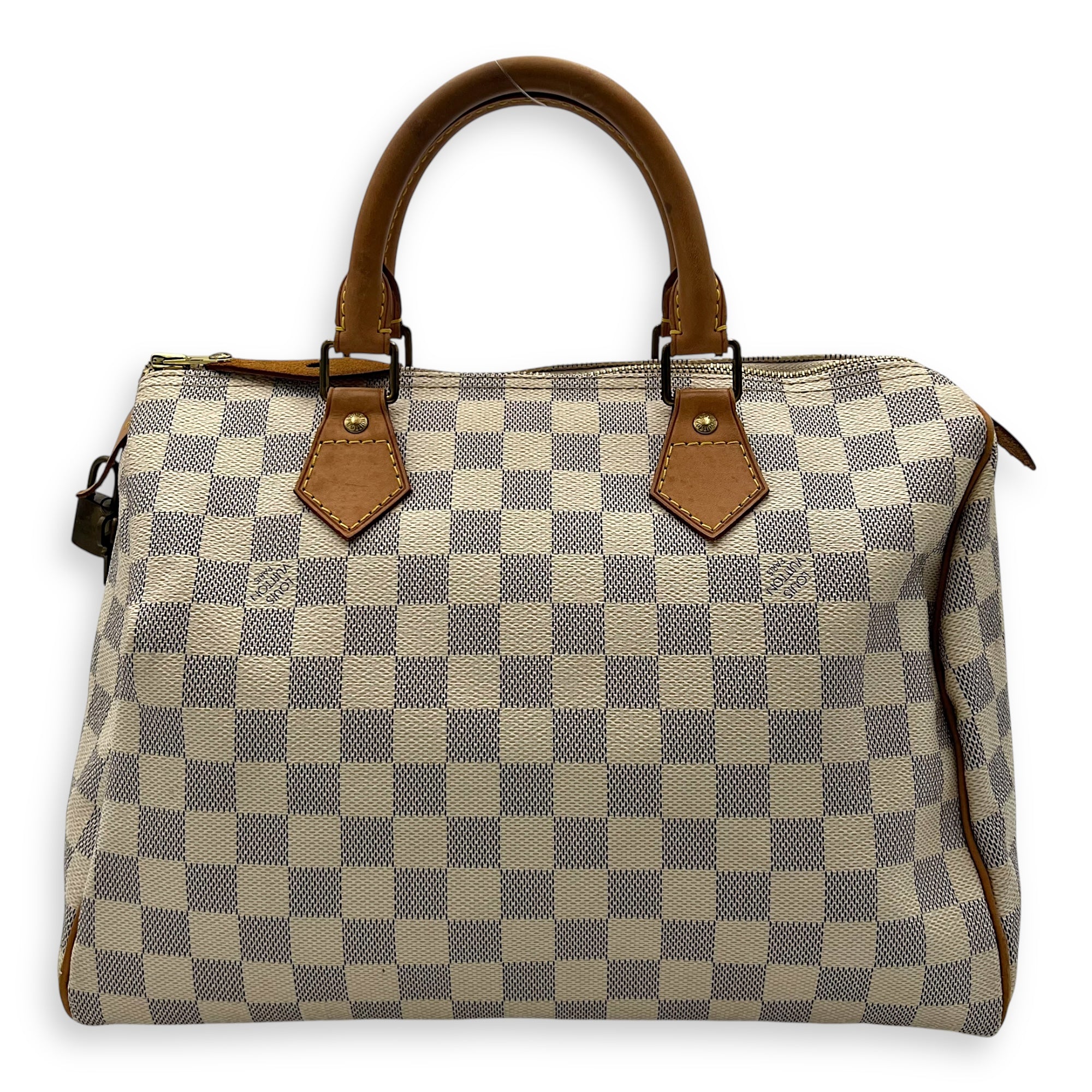 Louis Vuitton Speedy Top Handle Bag 30 White in Canvas, Gold hardware_2