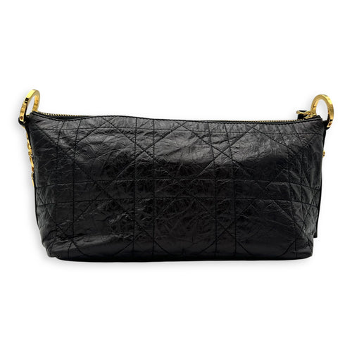 Christian Dior Hobostar Shoulder Bag Black in Calfskin, Gold hardware_2