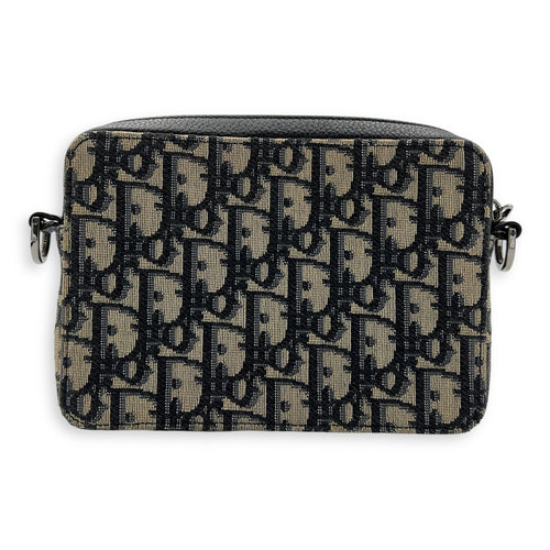 Christian Dior Oblique Mini Blue Camera Bag in Jacquard, Silver hardware_2