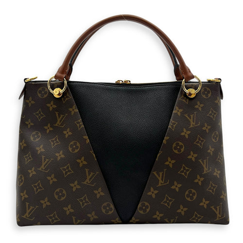 Louis Vuitton V MM Brown Top Handle Bag in Monogram Coated Canvas, Gold hardware_2