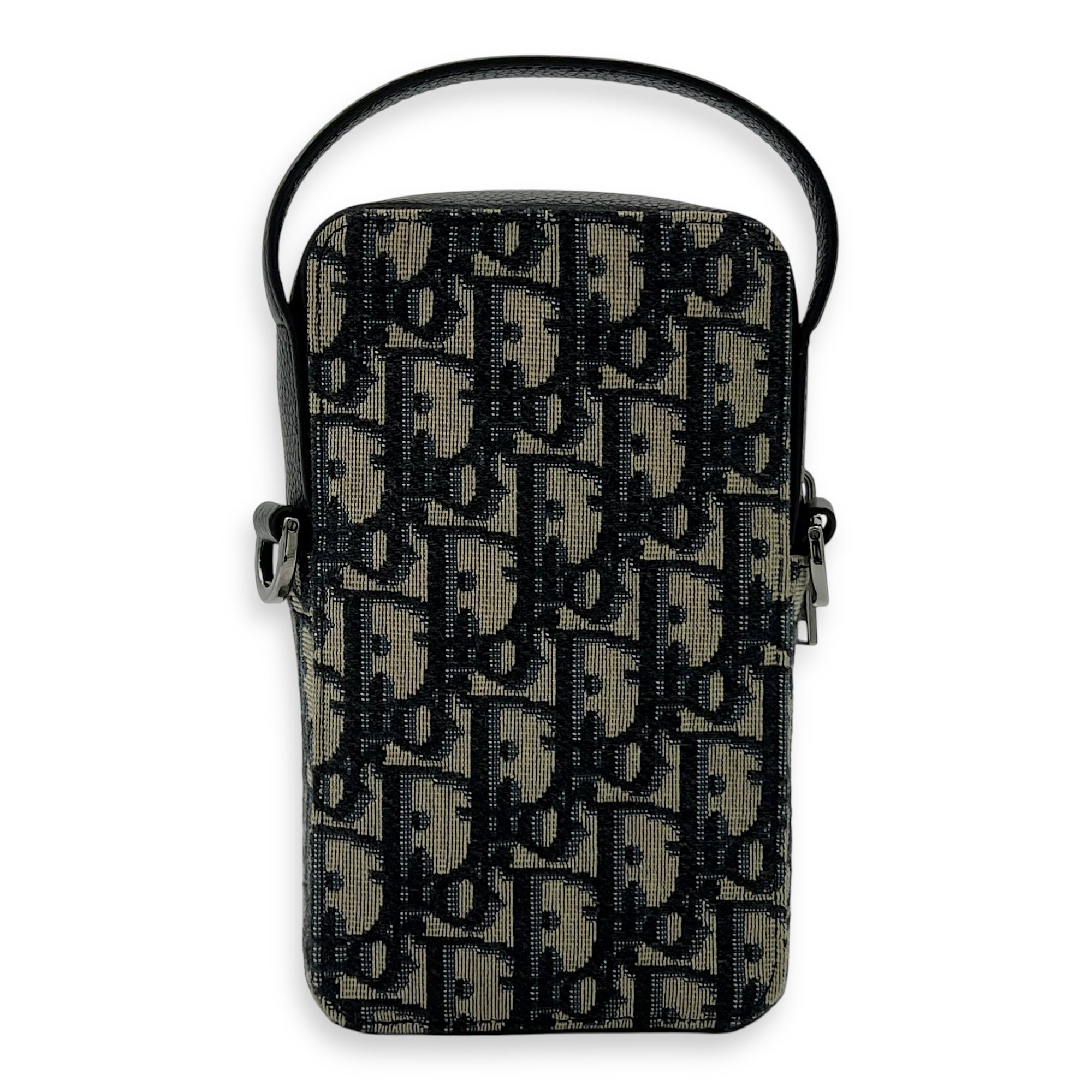 Christian Dior Oblique Crossbody Bag Blue in Jacquard, Silver hardware_2