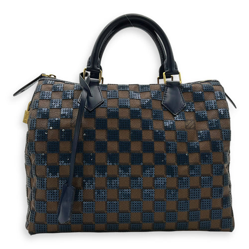 Louis Vuitton Speedy 30 Brown Top Handle Bag in Damier Paillettes, Gold hardware_2
