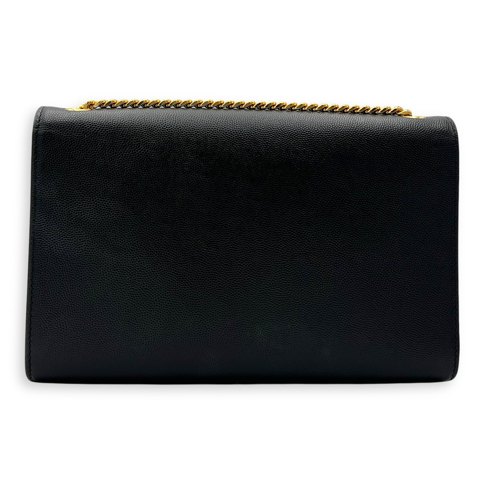 Saint Laurent Kate Black Wallet On Chain in Calfskin, Gold hardware_2