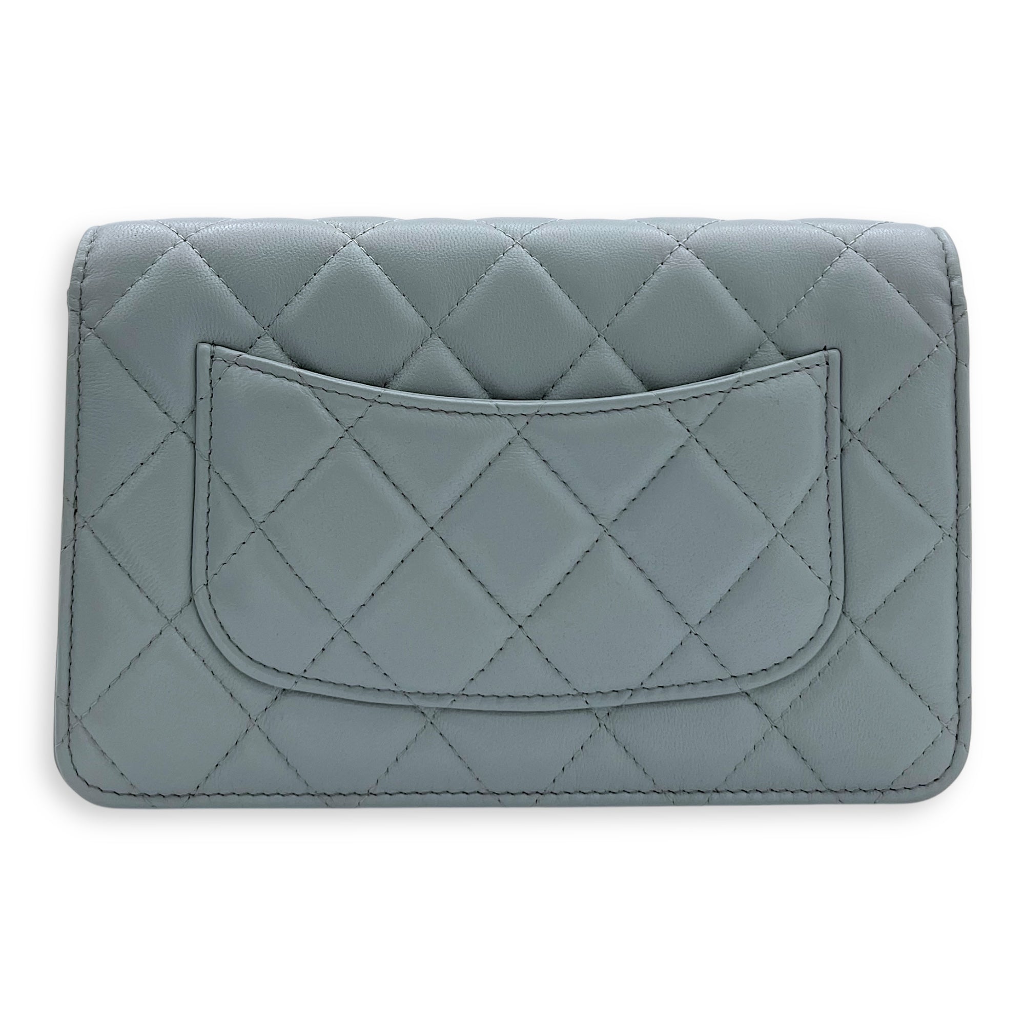 Chanel CC Wallet On Chain Blue in Lambskin, Gold hardware_2