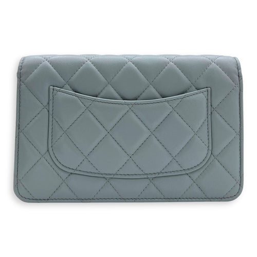 Chanel CC Wallet On Chain Blue in Lambskin, Gold hardware_2