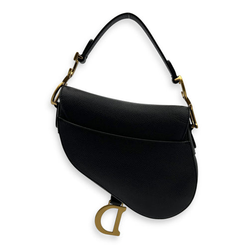 Christian Dior Saddle Mini Black Top Handle Bag in Calfskin, Gold hardware_2