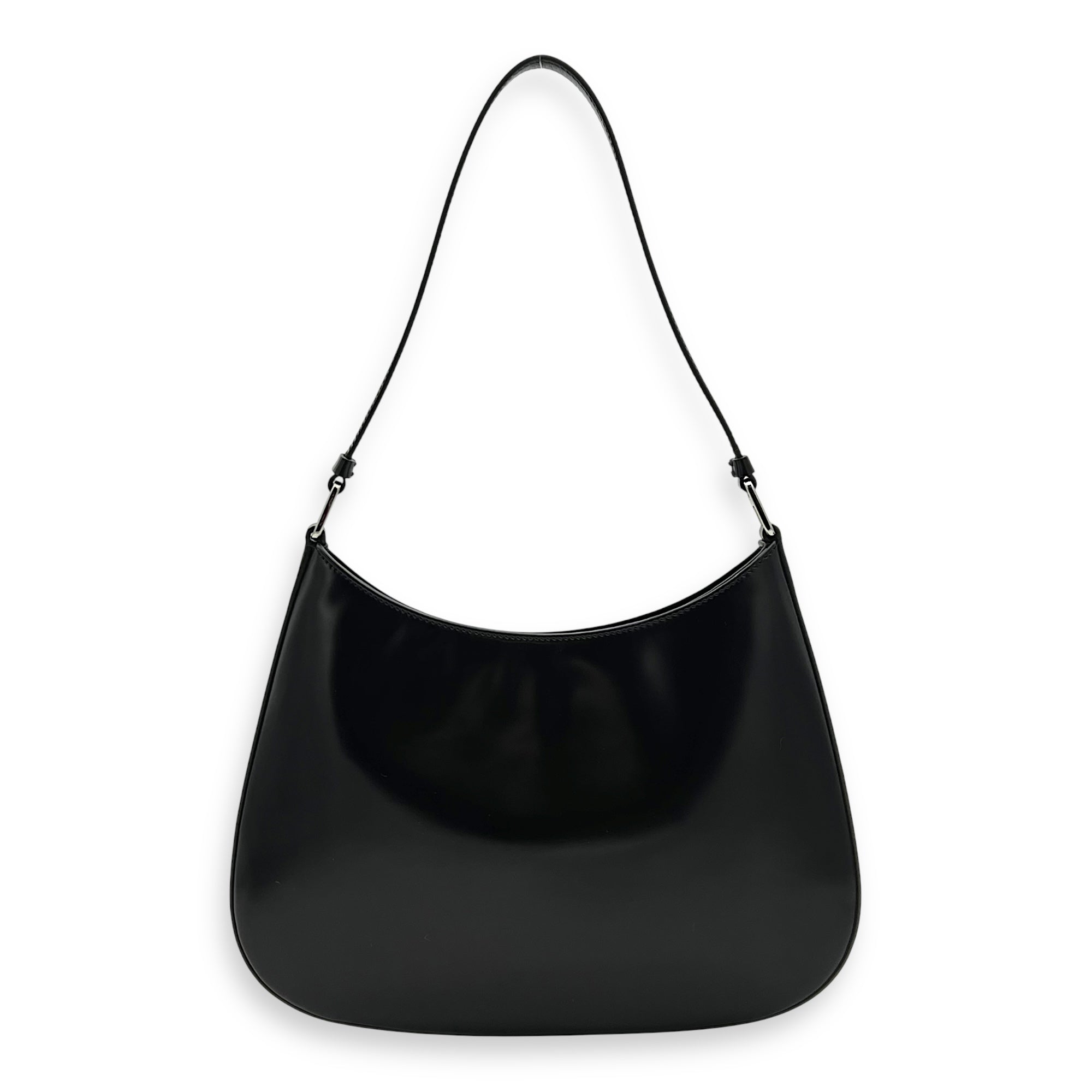 Prada Cleo Shoulder Bag Black in Calfskin, Gold hardware_1