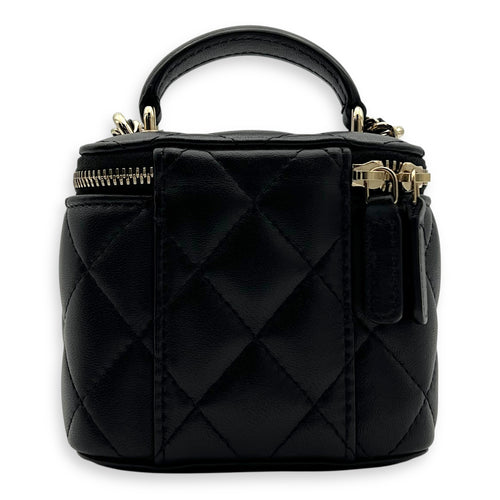 Chanel Vanity Crossbody Bag Black in Lambskin, Gold hardware_2