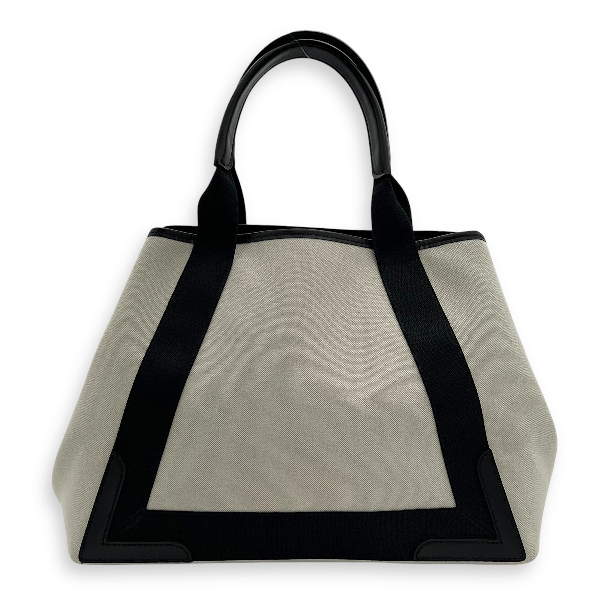 Balenciaga Cabas Tote Bag Medium White in Canvas, Silver hardware_2