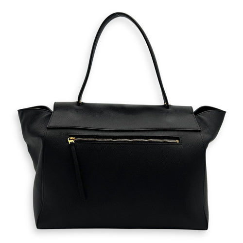 Celine Belt Small Black Top Handle Bag in Calfskin, Gold hardware_2