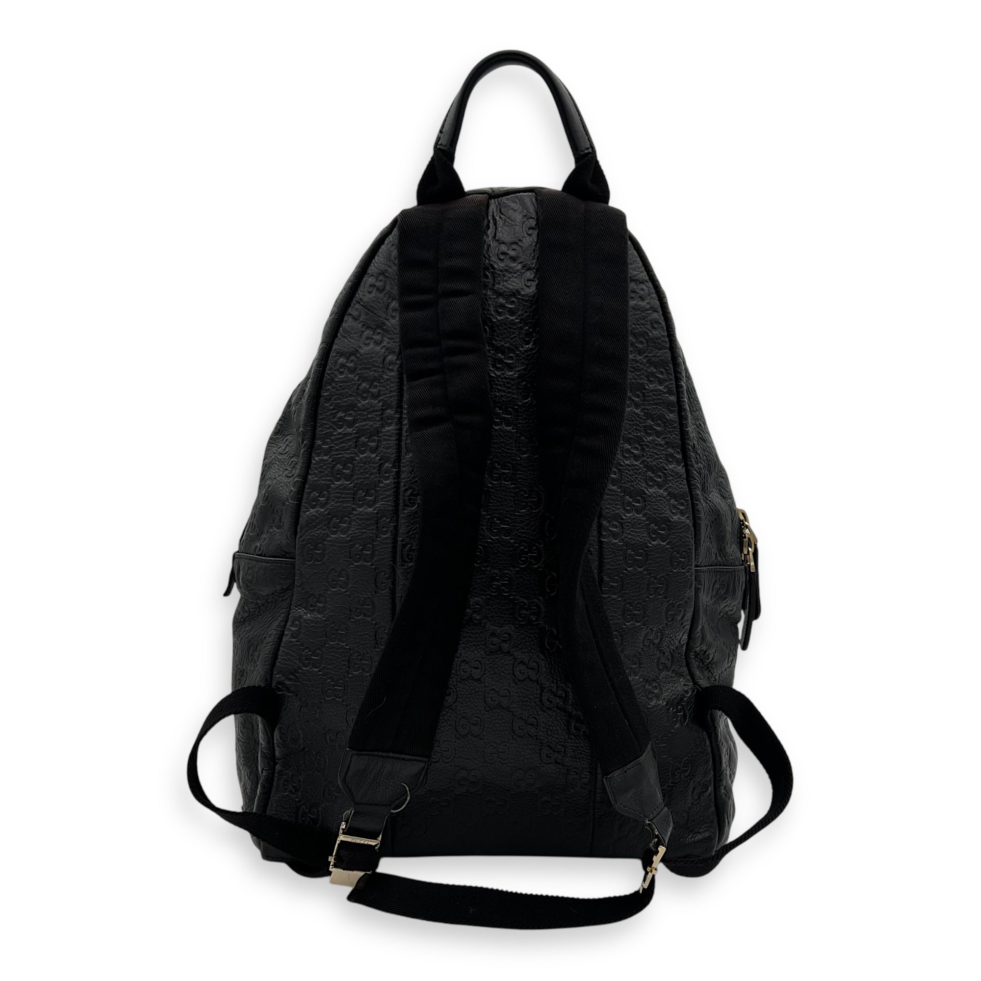 Gucci Guccissima Backpack Black in Calfskin, Gold hardware_2