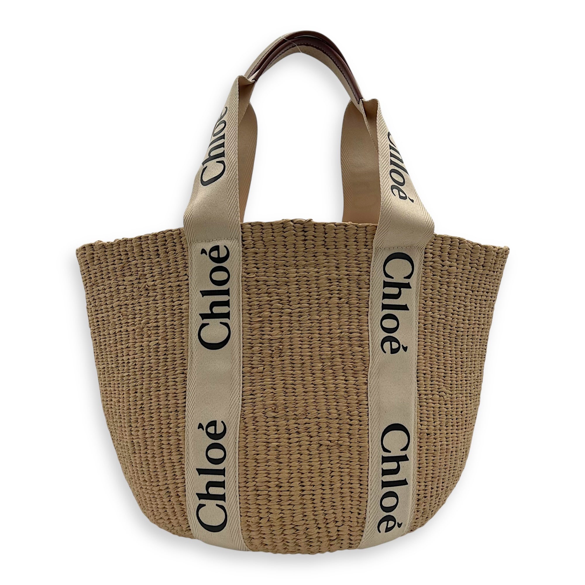 Chloé Woody basket Top Handle Bag Large White in Woody_2