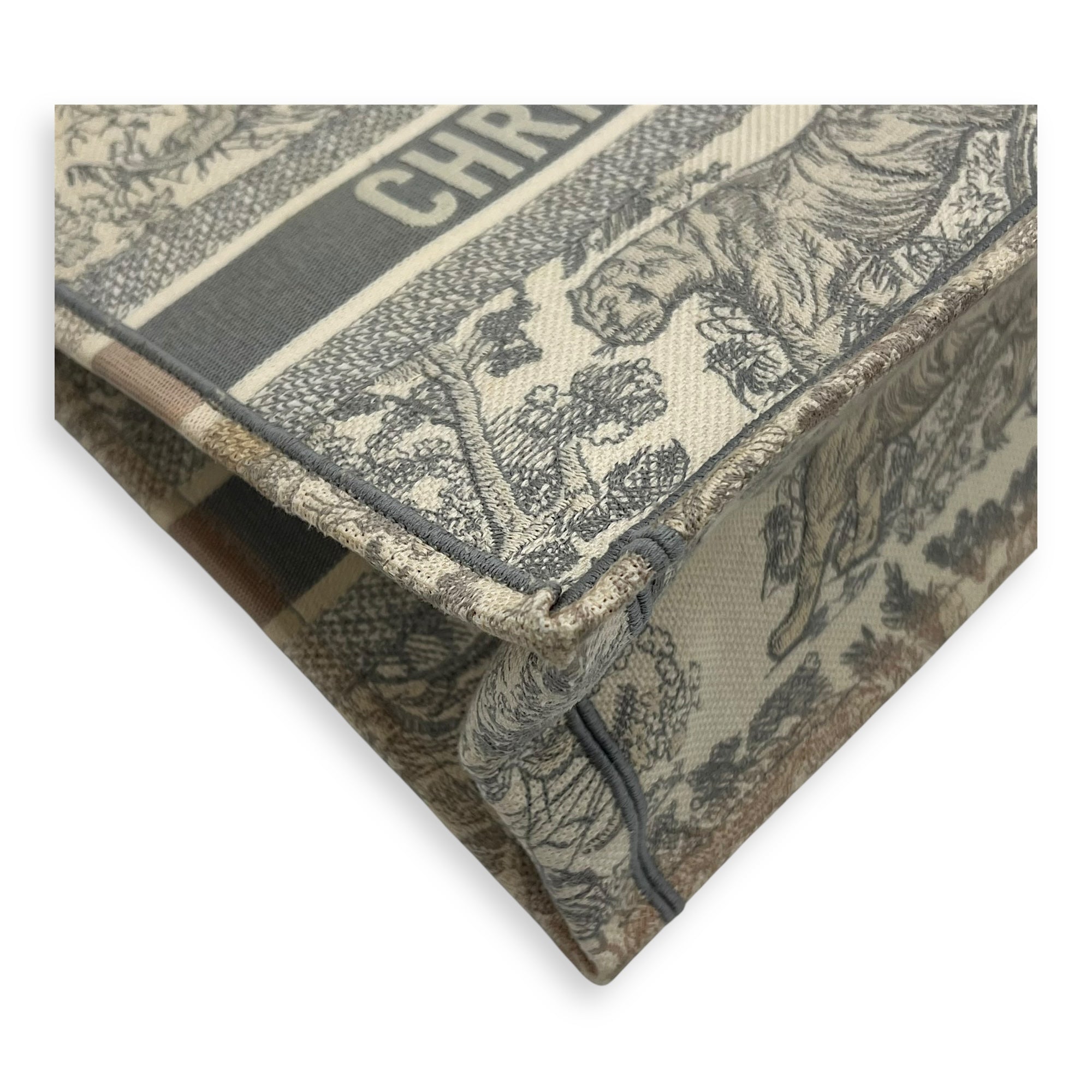 Christian Dior Book Tote Top Handle Bag White in Jacquard_13