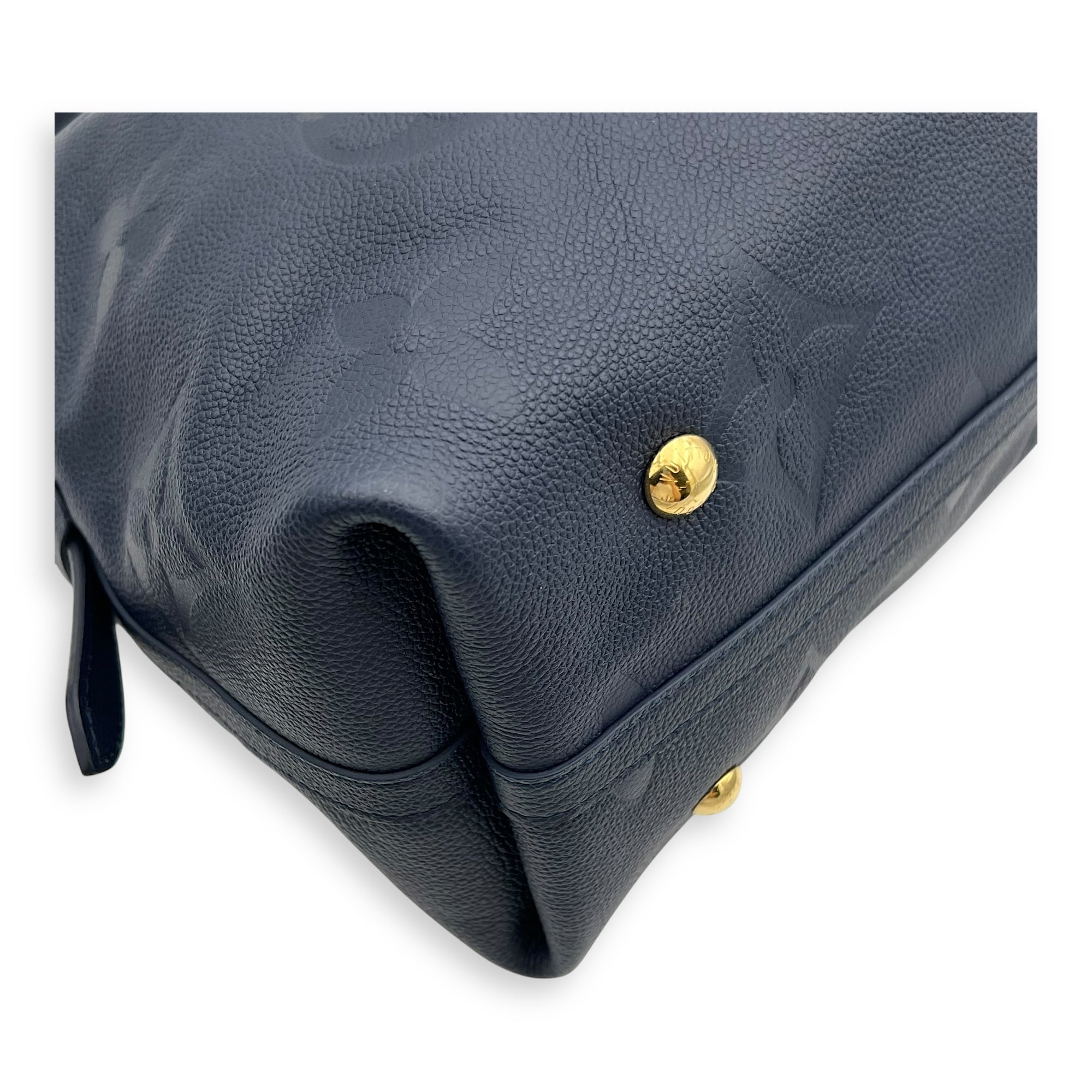 Louis Vuitton Carryall MM Blue Shoulder Bag in Empreinte Leather, Gold hardware_11