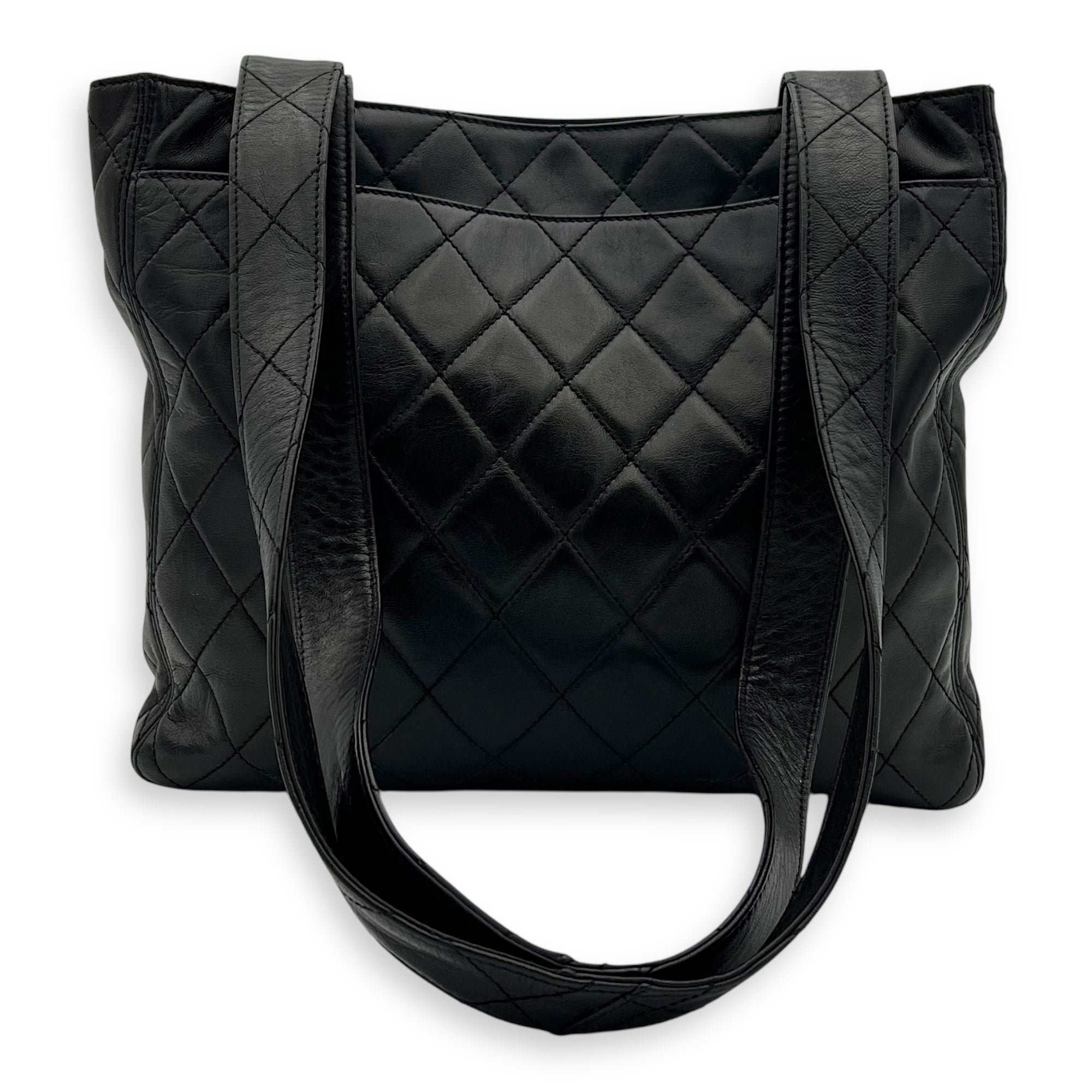 Chanel Vintage Turnlock Shoulder Bag Black in Lambskin, Gold hardware_1