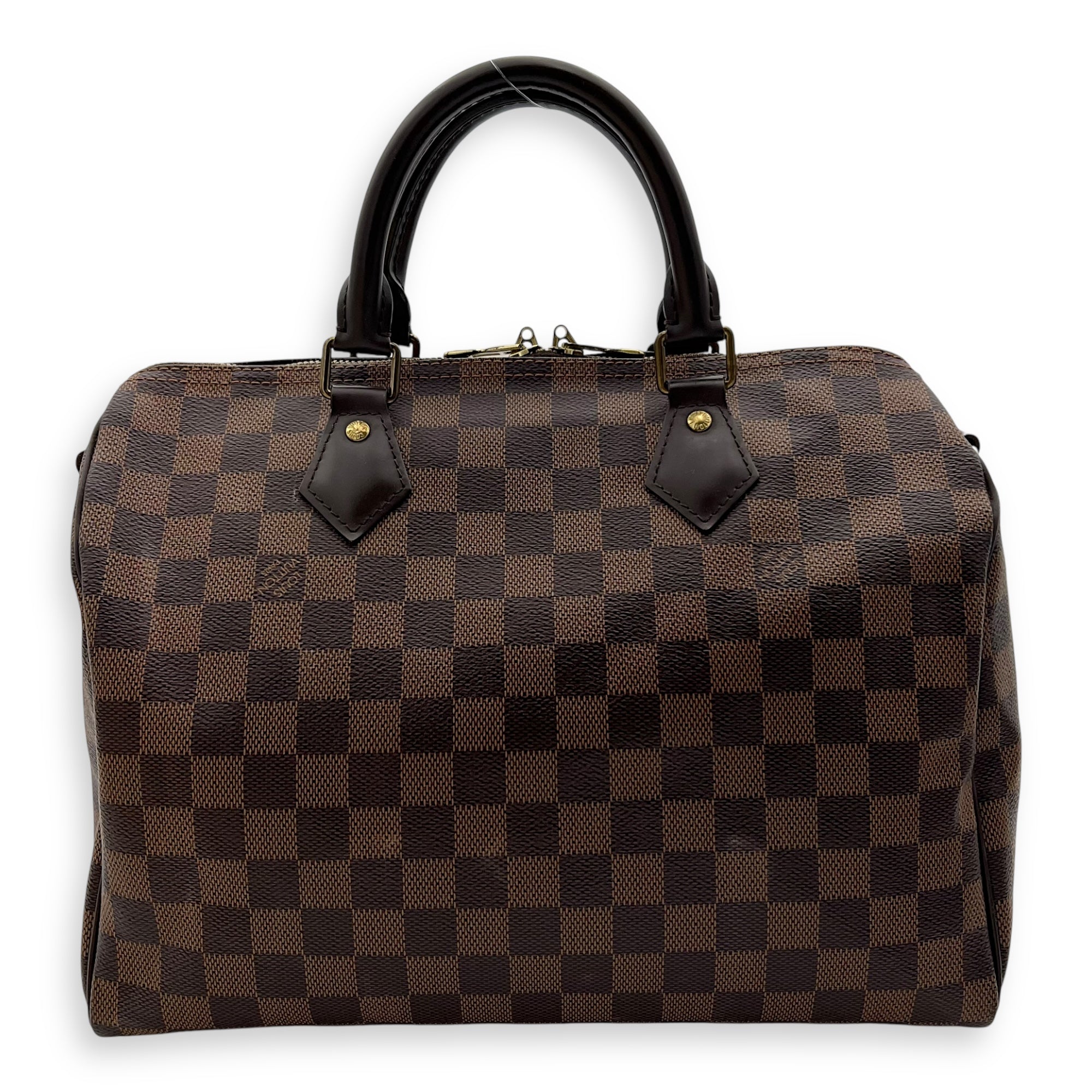 Louis Vuitton Speedy Bandouliere Top Handle Bag 30 Brown in Coated Canvas, Gold hardware_2