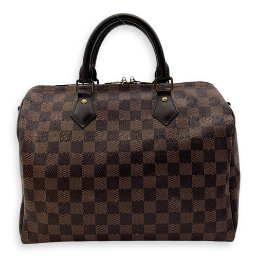 Louis Vuitton Speedy Bandouliere Top Handle Bag 30 Brown in Coated Canvas, Gold hardware_2