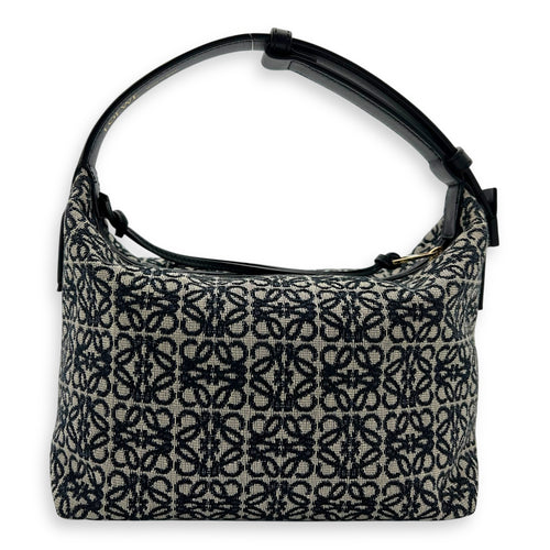 Loewe Cubi Top Handle Bag Blue in Jacquard, Gold hardware_2